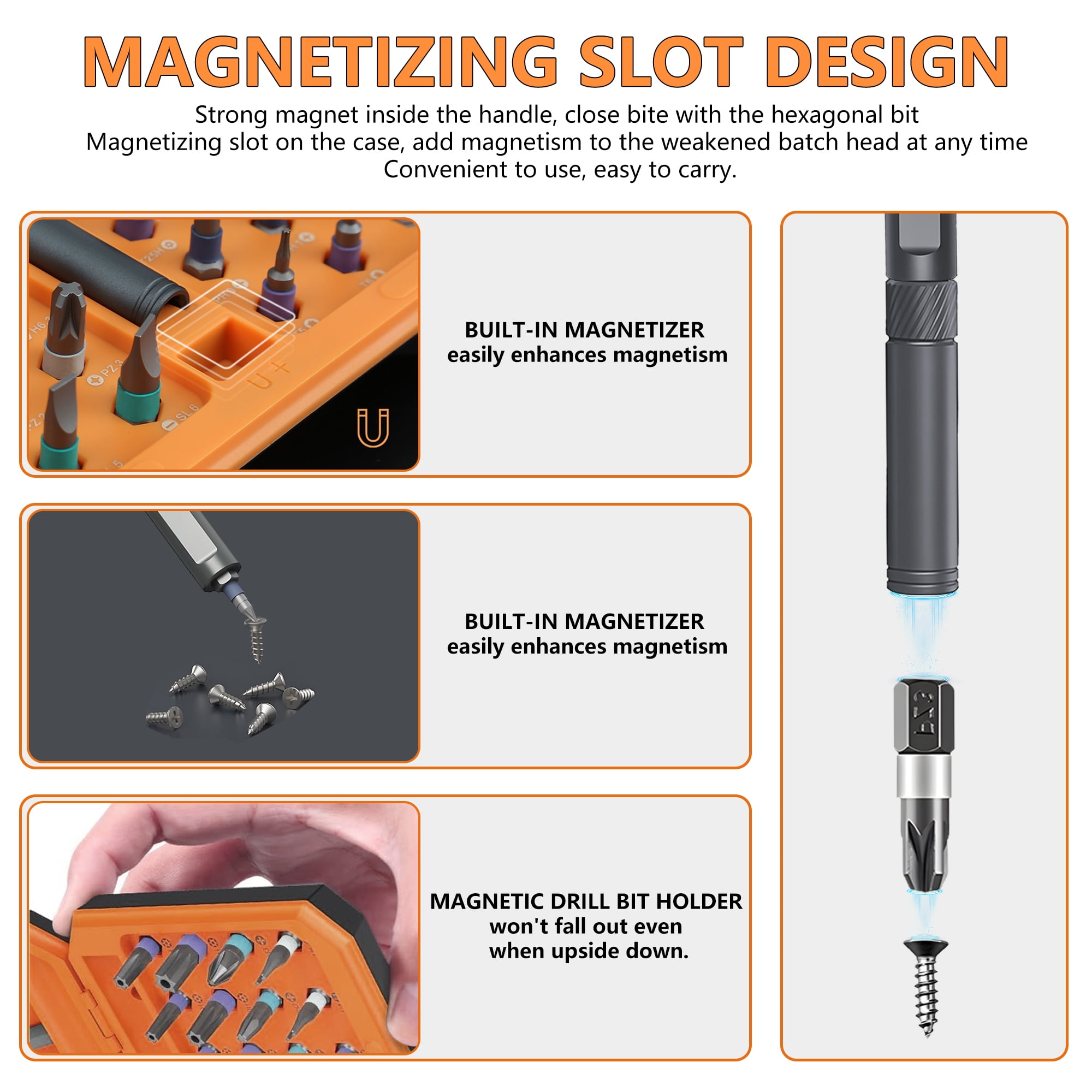 42-in-one magnetic ratchet screwdriver set, [S2 steel] 40-position + T-shaped handle, suitable for home use, automobiles, bicycles, motorcycles, electronic repair - portable tool storage box.