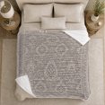 thumbnail image 4 of YShenghong Faded Gray Medallions With Antique Floral Borders Printed Flannel Blanket, 4 of 7