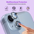 thumbnail image 7 of KONEE Camera Lens Protector Compatible with iphone 14 /14 Plus, Anti Scratch Tempered Glass Camera Screen Protector, Bling Individual Lens Cover for iPhone 14 / iPhone 14 Plus - Blue Glitter, 7 of 7