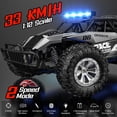 thumbnail image 2 of Growsly 33KM/H RC Cars Toys, 1:12 RC Monster Trucks Offroad Hobby RC Truck Toys with LED Headlight and Rechargeable Battery Gift for Adults Boys 5-12 Kids, Silver, 2 of 7