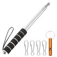 thumbnail image 1 of Uxcell 8.2ft Telescopic Flag Pole, Handheld Portable Flagpole with Clips, Whistle, and Strap for Tour Guide Festival, Black, 1 of 6