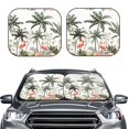 thumbnail image 2 of Xecao Flamingo Palm Trees for Foldable Car Sun Shades (2-Pack) offer sun protection with an easy-fold design for convenient windshield shading., 2 of 7