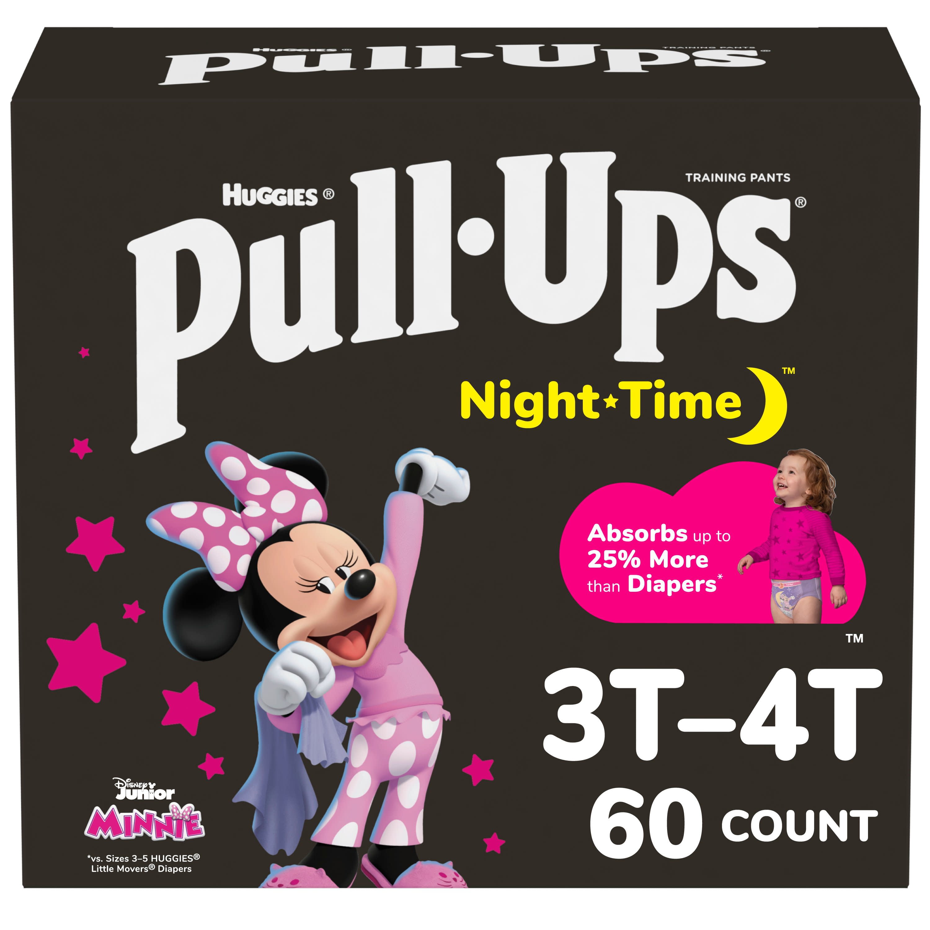 Pull-Ups Girls' Night-Time Training Pants, 3T-4T (32-40 lbs), 60