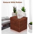 thumbnail image 2 of Livelab - Caja De Pañuelos De Ratán Natural, Cuadrada, Tejida A Mano, Organizador De Caja De Pañuelos, 5.5 X 5.5 X 5.7 Pulgadas, Color Marrón Miel, 2 of 5