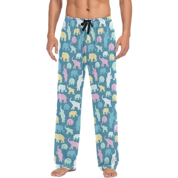 GZHJMY Elephant Pajama Pants for Men, Lounge Pants Lightweight Men Pajama Bottoms with Drawstring Pockets, Christmas New Year Birthday Gifts, Medium