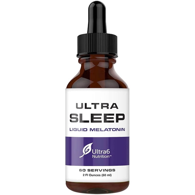 Suplemento Gotas de Melatonina con Raíz de Valeriana 5 HTP Flor de la Pasión Natural de Dormir 60ml Ultra6 Nutrition U6-545353S