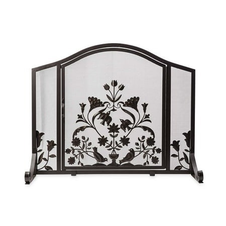 Ansley Folk Art Small Fireplace Screen with Door - Walmart.com