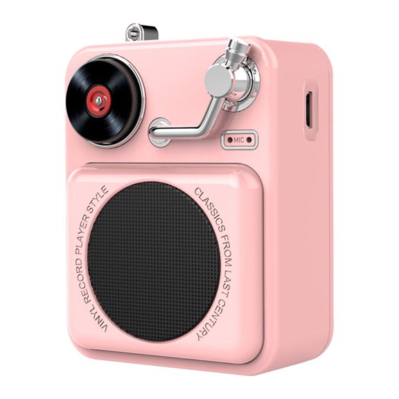 FNYOXU Bluetooth Speaker Mini Portable Bluetooth Stereo Speaker, Enhanced Bass Retro Wireless Vintage Speaker, Built-in Mic for Travel, Home, Beach, Kitchen