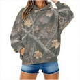 thumbnail image 5 of Craaazy Camo Hoodies for Women Men, Maple Leaf Print Oversized Hooded Sweatshirt Long Sleeve Fleece Pullover With Pocket Gifts, 5 of 8