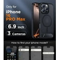 thumbnail image 4 of Magnetic Compatible with iPhone 16 Pro Max Case, [Built-in Invisible Kickstand][Compatible with MagSafe] [Military Grade Shockproof] Slim Translucent Matte Phone Case for iPhone 16 Pro Max 6.9" Black, 4 of 7
