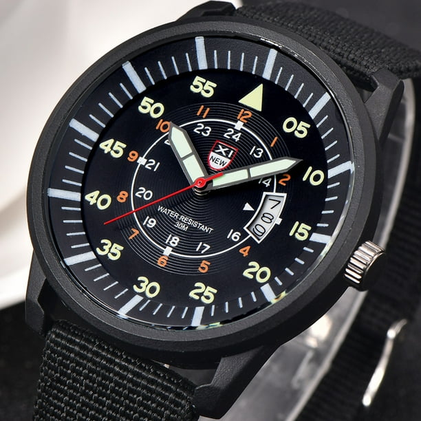 Yiwula Military Mens Quartz Army Watch Black Dial Date Luxury Sport Wrist Watch