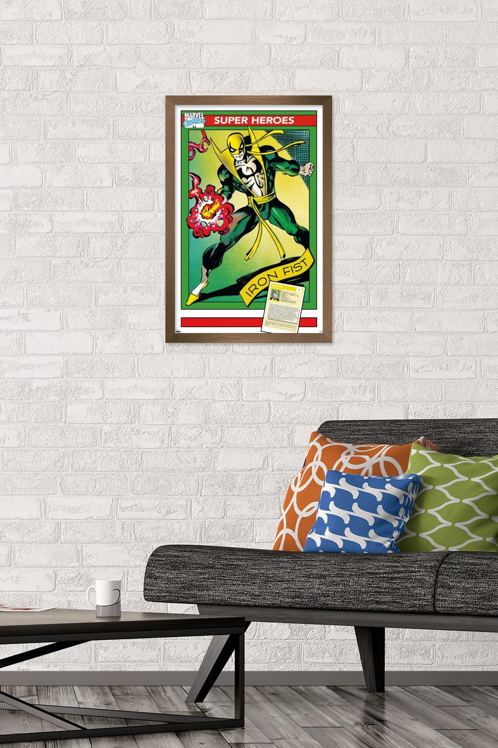 Marvel Trading Cards - Iron Fist Wall Poster, 14.725" x 22.375" Framed