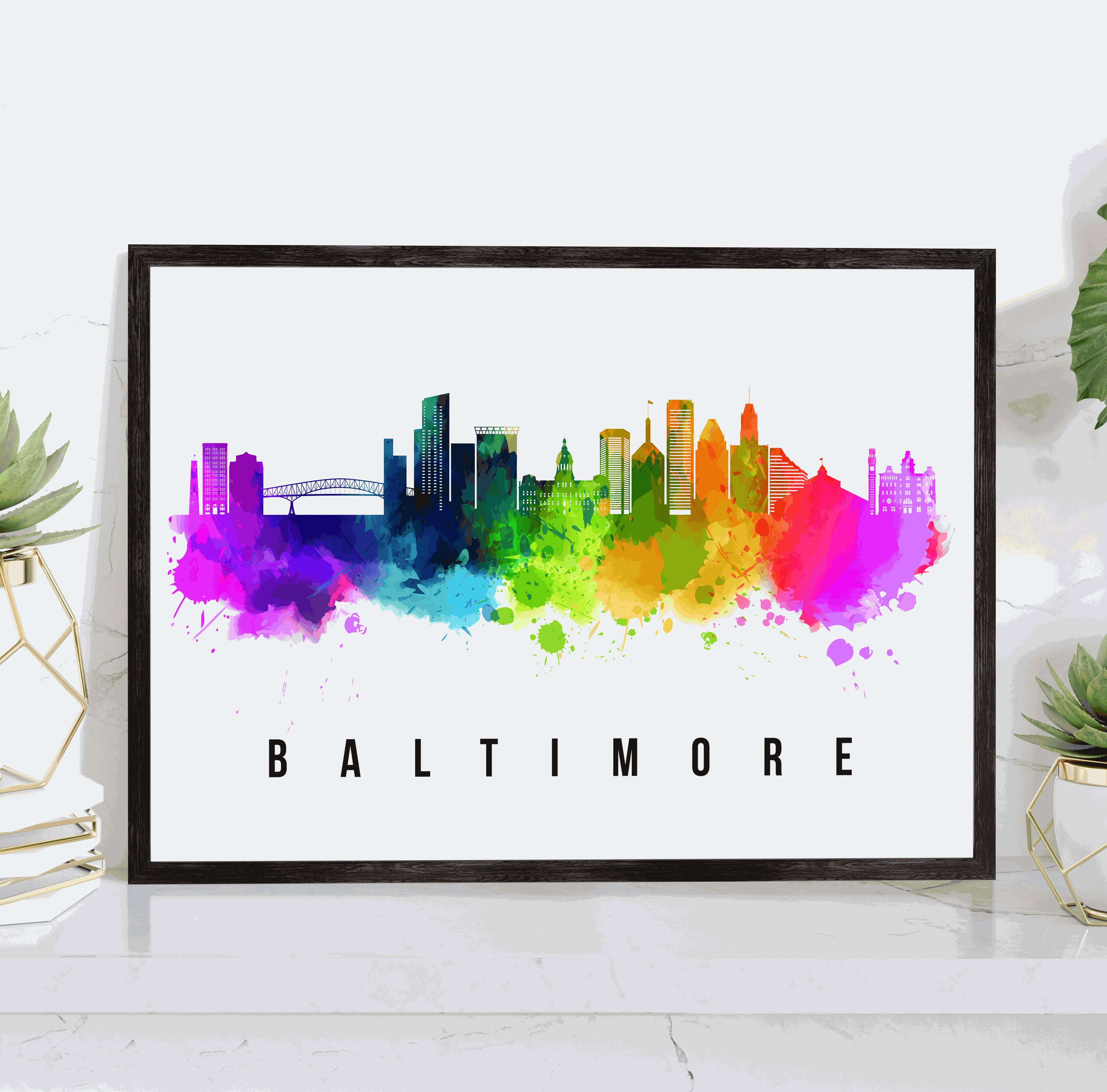 Pera Print Baltimore Skyline Maryland Poster, Baltimore Maryland