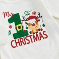 thumbnail image 4 of My First Christmas Baby Boy Outfits Long Sleeve Romper +Suspender Pants Overalls +Hats Set Newborn Fall Winter Holiday Clothes, 4 of 8