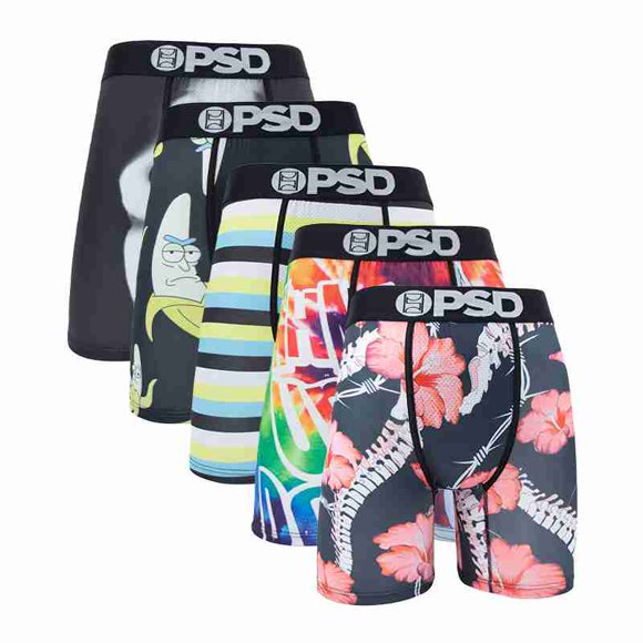 5PCS Sexy Men Underwear Boxer Cueca Male Panties Lingerie Men Underpants Boxershorts Boxerbriefs Size Briefs PSD-5PCS17 M