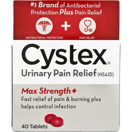 Cystex Plus Urinary Tract Infection Antibacterial Protection Plus Pain Relief Max Strength Plus, 40 Count,