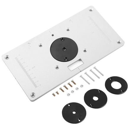 

235*120*8mm Aluminum Router Table Insert Plate with 4 Rings and Screws for Woodworking Benches
