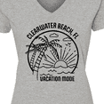 thumbnail image 4 of Inktastic Summer Vacation Mode Clearwater Beach Florida Women's V-Neck T-Shirt, 4 of 5