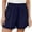 Navy, variant on QUYUON Women Casual Summer Shorts Drawstring Elastic Waist Shorts with Pockets Loose Wide Leg Shorts High Waisted Cropped Pants Lounge Shorts Style S-18 Workout Athletic Shorts , Coffee S
