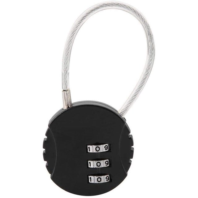 Cadenas de Sécurité, Cadenas à Combinaison Cadenas à Code Cadenas de Voyage avec Câble en Acier