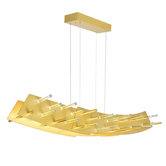 CWI Lighting Gondola Contemporary Metal LED Chandelier in Satin Gold