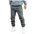 thumbnail image 1 of Zszcpp Work Pants Men Letter Print Solid Pockrt Daily Life Sports Long Running Cool Lounge Trousers Casual Trouser, 1 of 4