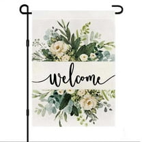 Spring Summer Floral Garden Flag 12x18 Inch Double Sided Outside, Welcome Seasonal Farmhouse Yard Outdoor Flag