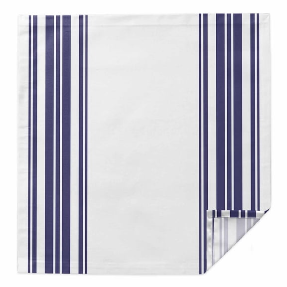 Navy Blue Striped Cloth Napkins Washable Set of 1,Modern White Striped Abstract Art Aesthetics Reusable Dinner Table Napkins Cloth Bulk for Weddings Kitchen Restaurants Hotel Parties 20 x 20 Inch