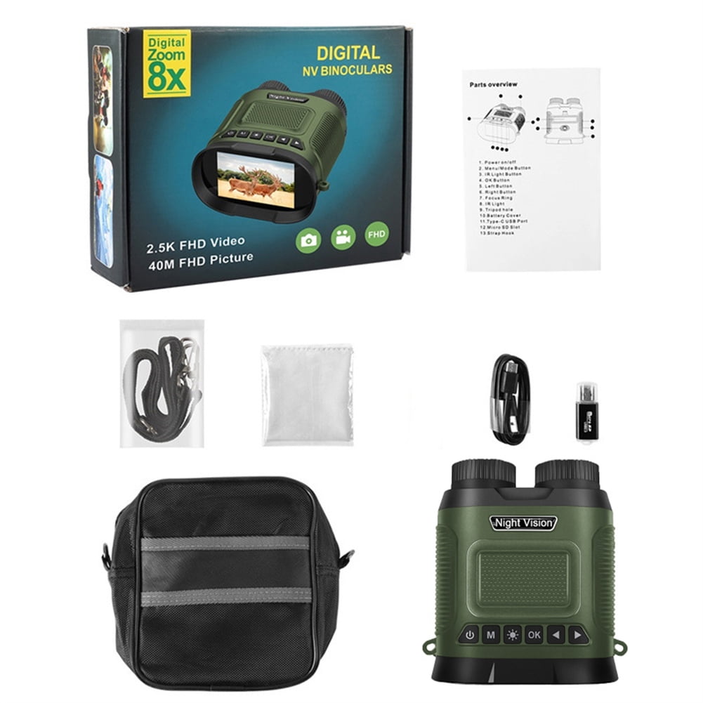 2024 New Night Vision Binoculars 8X Digital Zoom Powerful IR Illuminator 350m Range 2500mAh Lithium Battery for Outdoor