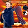 thumbnail image 2 of Ikeay Woollen Blanket Usb Heated Shawl Electric Heated Blanket Plush Flannel Blanket with 3 Heat Level Setting for Car Office Home Travel 100X70Cm Blue A Spring Deals, 2 of 9