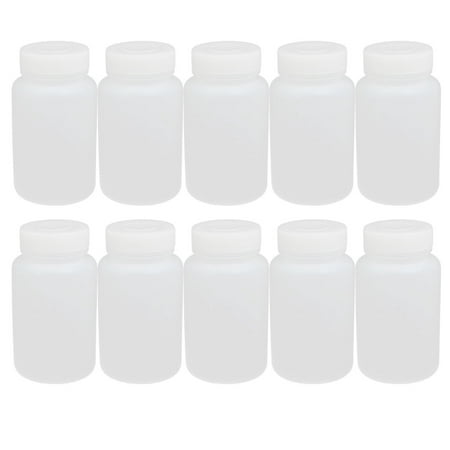 10pcs 250ml PE Plastic Wide Mouth Liquid DIY Storage Bottle Container