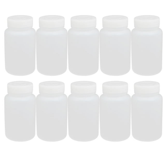 Unique Bargains 10pcs 250ml PE Plastic Wide Mouth Liquid DIY Storage Bottle Container White