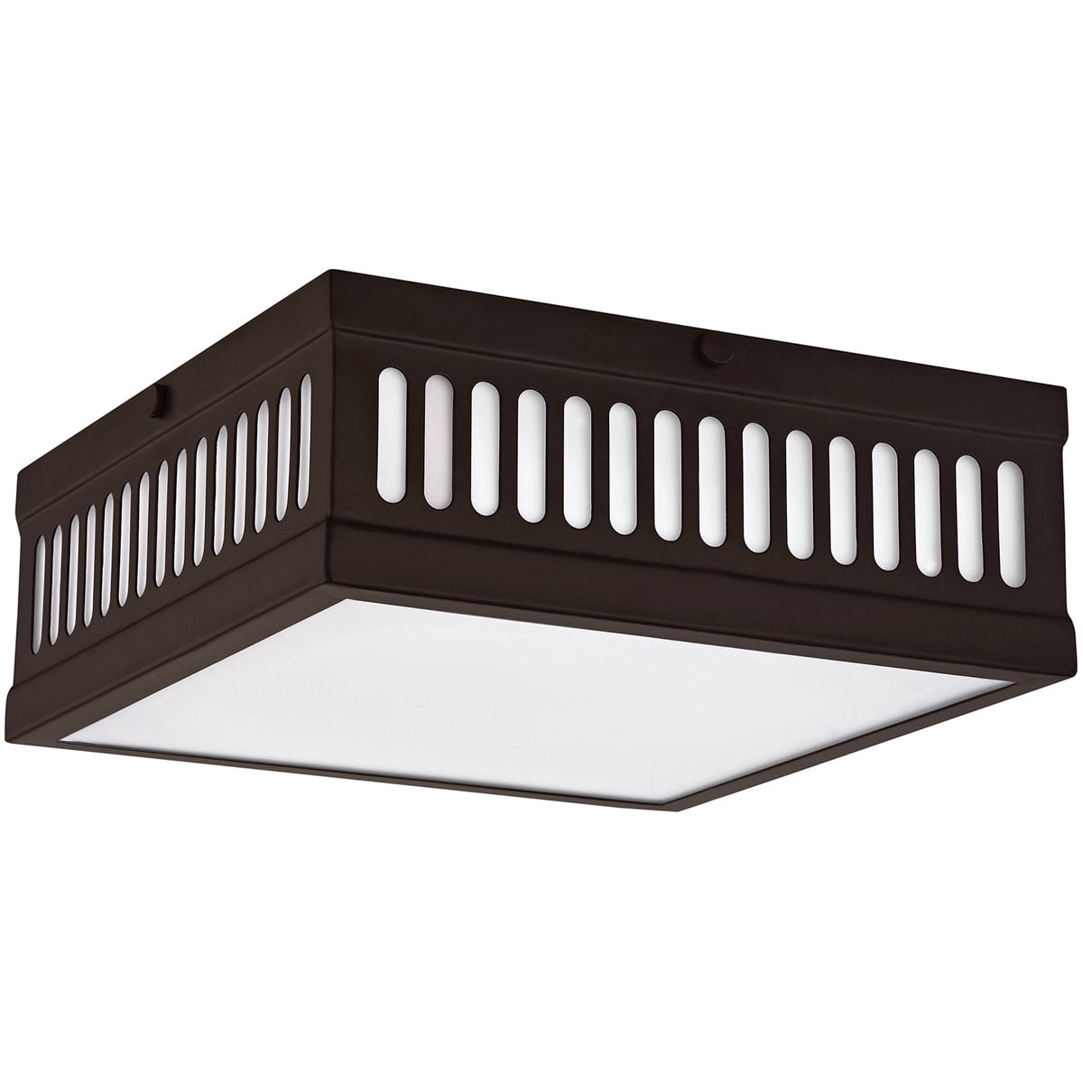 10.5 inch 3 Light Bronze Ceiling Light fixture with Hand Blown Satin Opal White Glass Shade