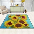 thumbnail image 3 of Dreamtimes Sunflowers Art Painting Lightweight Carpet Mats, 6'8" x 4'10" Area Soft Rugs Floor Mat Rug Home Decoration for Kids Room Living Room, 80"x 58", 3 of 6