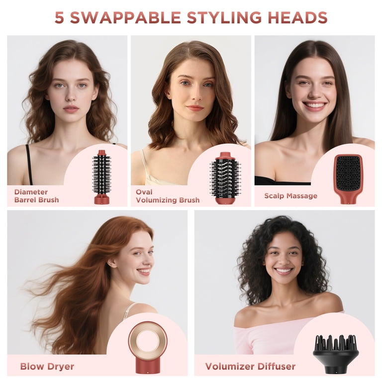 5-in-1 Detachable Hair Dryer Brush with Negative Ion Technology photo 3