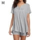 thumbnail image 1 of Conjunto de ropa de dormir de mujer Sexy con cuello en V Top Shorts camisón de dormir, gris, M kenally AP001530-02, 1 of 7