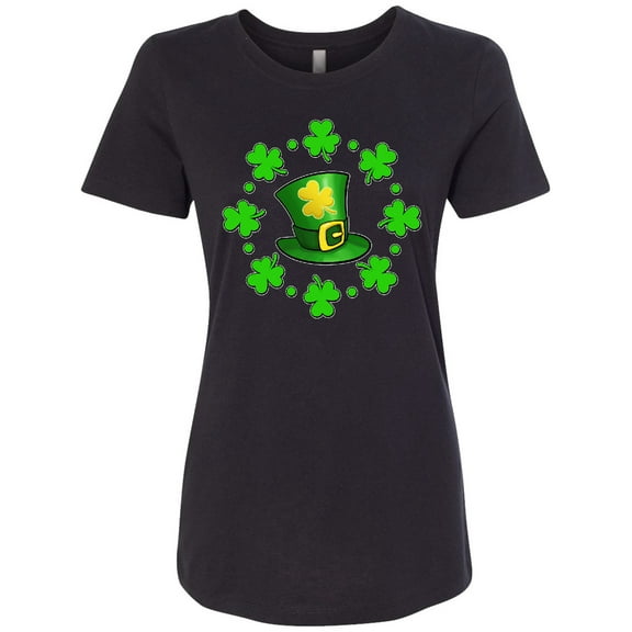 Inktastic St. Patricks Day Shamrocks and Hat Women's T-Shirt