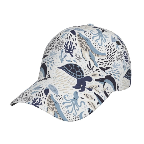 Fotbe Sea Animal Gorro Clásico de Béisbol, Gorra Ajustable con Broche Snapback, Gorro de Exterior de Algodón Suave