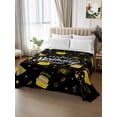 thumbnail image 3 of King Size Flat Sheet Only, Happy Birthday Soft Brushed Microfiber Bed Sheets, Yellow Cake Birthday Gifts Balloon Black Hotel Quality Breathable Bedding Top Sheet, Easy Care, 105"x98", 3 of 9