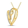 thumbnail image 2 of Diamond Queen 10kt Yellow Gold Womens Round Diamond Heart Infinity Pendant 1/20 Cttw, 2 of 2
