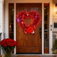 thumbnail image 6 of Lilixerw Heart Shaped Valentines Day Wreath with LED Lights,Valentine's Day Floral Garland for Wedding Engagement Party Decor,Red Artificial Home Hanging Decoration,12.99In, 6 of 6