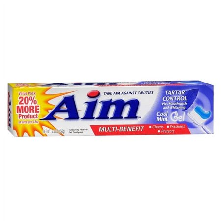 Aim Multi-Benefit Tartar Control Toothpaste, Cool Mint Gel, 5.5 Oz