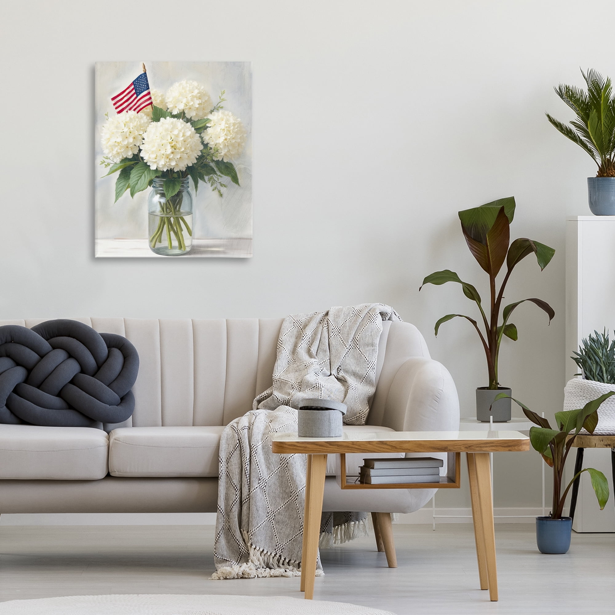 Stupell Industries Festive Patriotic Hydrangea Canvas Wall Art, design by Kim Allen