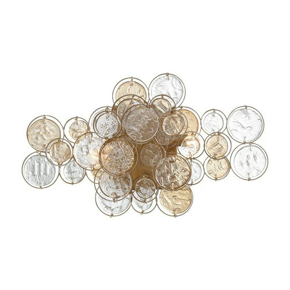 Trento 2 - Light Antique Gold Gold Contemporary / Modern Halogen Glass And Metal Wall Sconce
