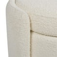 thumbnail image 3 of Maklaine Upholstered Ivory White Bench Oval Storage 43.5"x10"x19" Assembled, 3 of 18