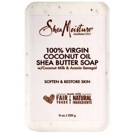 Shea Moisture 100% Virgin Coconut Oil Shea Butter Soap 8 oz (Pack of 3)
