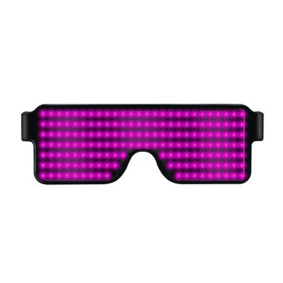 USB Chargeable LED Light Glasses Smart Glasses Fashionable Luminous Eyeglasses Glowing Glasses for Daily Decoration Bar Club KTV Party Costumes Purple