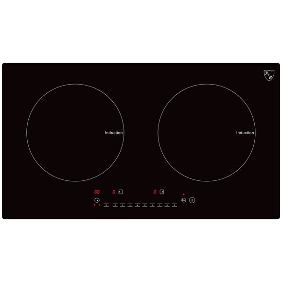 K&H 2 Burner Double Dual 24 Inch Built-in Induction Electric Stove Top Ceramic Cooktop 240V 3100W INDH-3102Hx