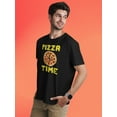 thumbnail image 2 of Old Glory Mens Pepperoni Pizza Time Clock Short Sleeve Graphic T Shirt, 2 of 6