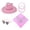 32#Pink, variant on 4Pcs Western Cowboy Hat & Paisley Bandana Accessory Set Lightweight Farmer Style Hat for Men Women Carnival Halloween Cosplay Fancy Dress Party Brown One Size
